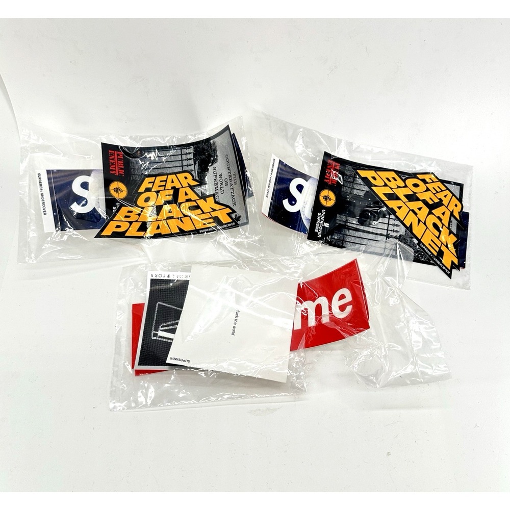 Supreme Undercover Public Enemy Fear of a Black Planet Logo Sticker Pack Lot NEW